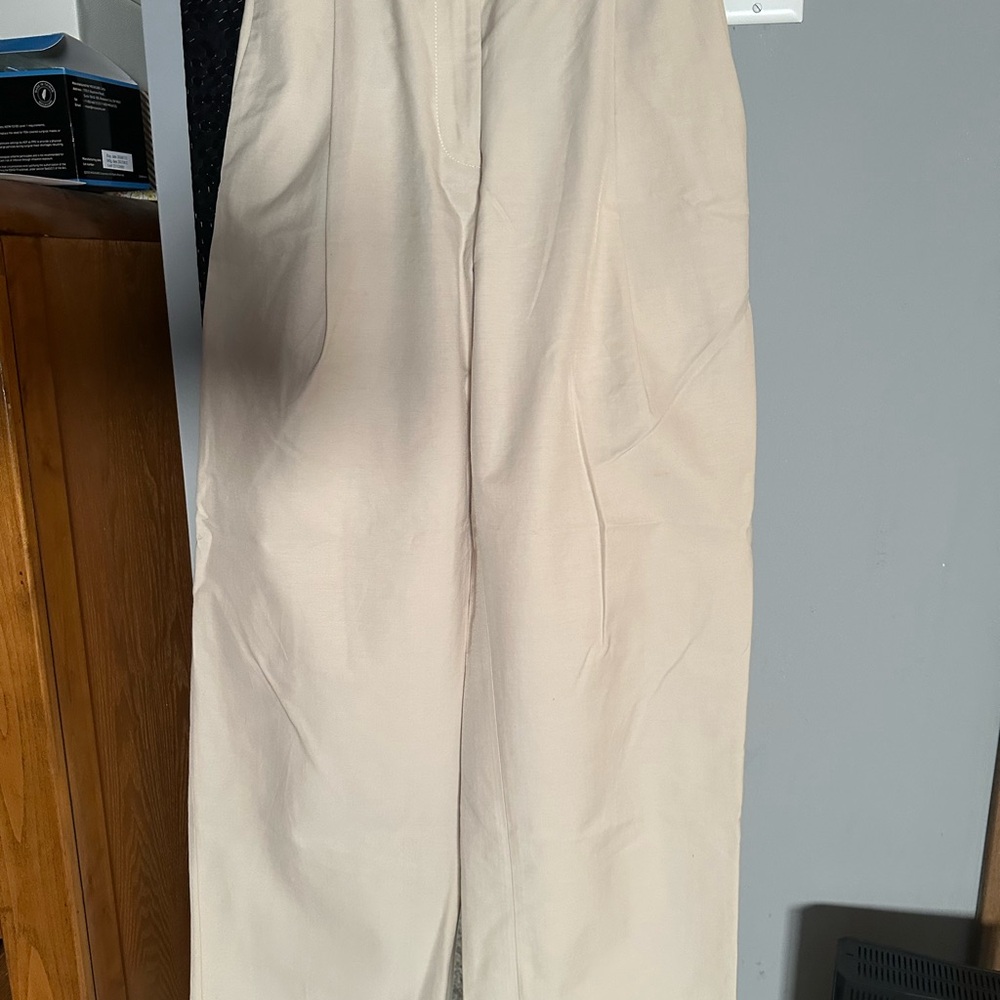 Zara Cream Chinos Relaxed Fit Lightweight